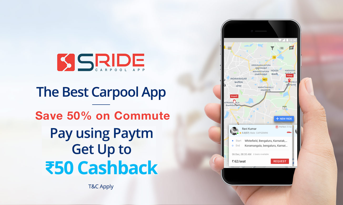 Paytm tie up with sRide for Cashback